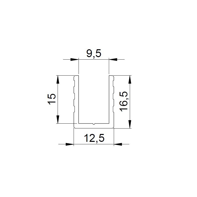 Profilé De Recouvrement NBR Noir 8x32x4 Mm - Pour Rainure De 8 Mm - Longueur 3 Mètres - 8