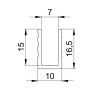 U-shaped 7mm capping channel for dividing walls 199cm
