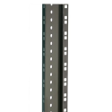 Double rack strip, black, steel (200 cm)
