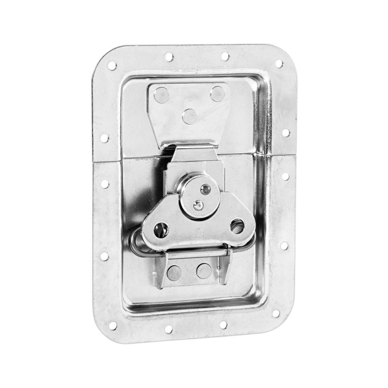 Large recessed butterfly latch, with spring
